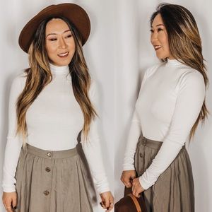 NEW // Day To Day Turtleneck Top - White